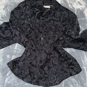 Croft & Barrow Black Floral Jacket